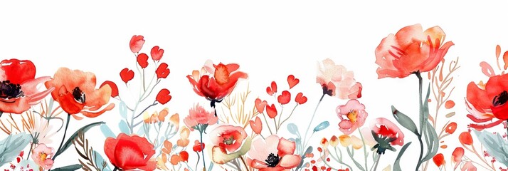 Watercolor floral background for wedding, birthday, card, invitation