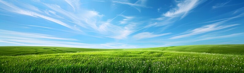 Obraz premium beautiful meadow with clear sky