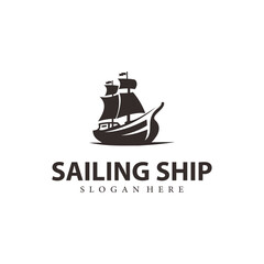 ship logo vector template illustration design