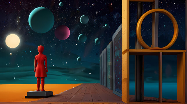 Abstract Background inspired by the concept of parallel universe