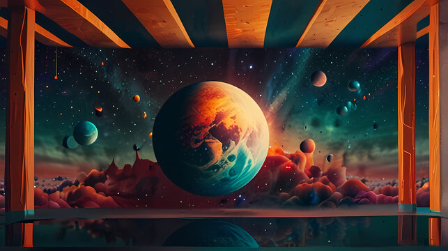 Abstract Background inspired by the concept of parallel universe