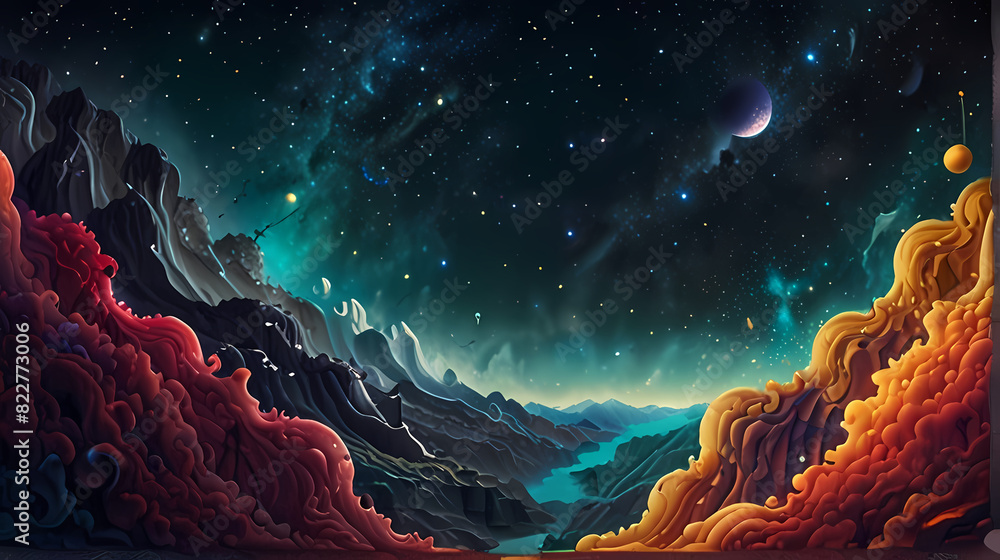 Wall mural abstract background inspired by the concept of parallel universe