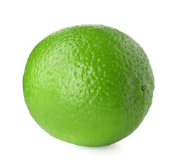 Fresh green ripe lime isolated on white