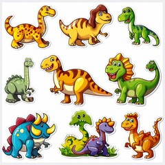 Animal stickers cartoon vector illustration set
