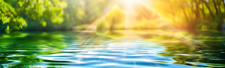 Fototapeta premium Abstract blurred nature background with water reflections