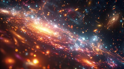 Fototapeta premium A gravitational lensing effect caused by dark matter bending light from distant stars,