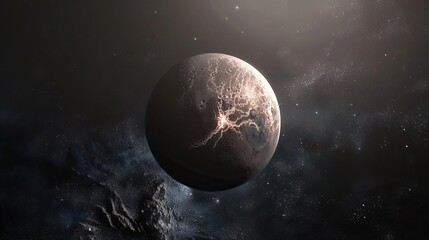 Obraz premium A habitable zone exoplanet with signs of water and potential for life, located in a star cluster,