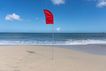 caution flag, stop on the beach
