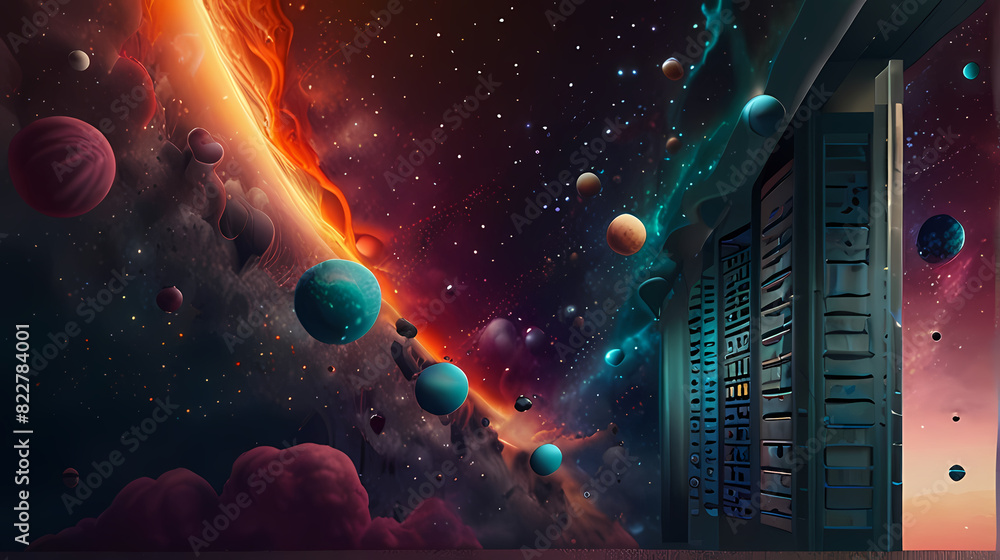 Wall mural abstract background inspired by the concept of parallel universe