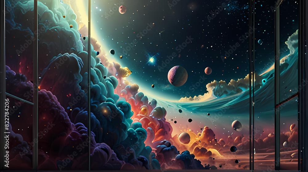 Wall mural abstract background inspired by the concept of parallel universe