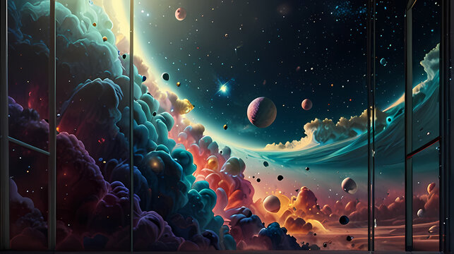 Abstract Background inspired by the concept of parallel universe