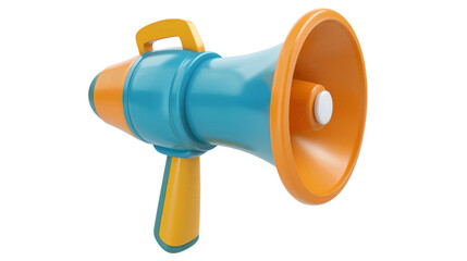 3D icon of a megaphone isolated on transparent background,png