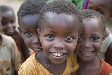 Unidentified Beninese kids in the village circa January 2017 in Porto-Novo.