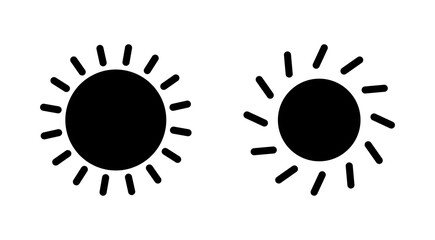 Sun icon set. Brightness Icon vector