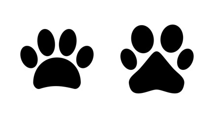 Paw icon set. paw print icon vector. dog or cat paw