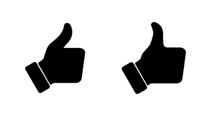 Thumbs up icon set. Hand like. Like icon vector.