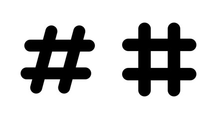 Hashtag icon set. hashtag symbol
