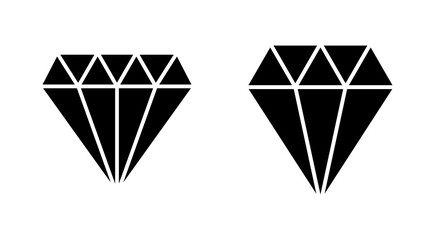 Diamond icon set. diamond gems vector icon.