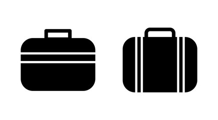 Briefcase icon set. suitcase icon. luggage symbol.
