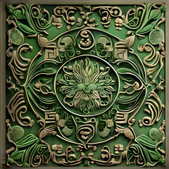 ,Background: ancient Thai kanok pattern, Dvaravati style Kranak pattern There is a name known among technicians nowadays as "Kranok Phak Kut"