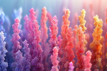 Fototapeta premium Hyperreal Vibrance: 3D Depth in Brilliance