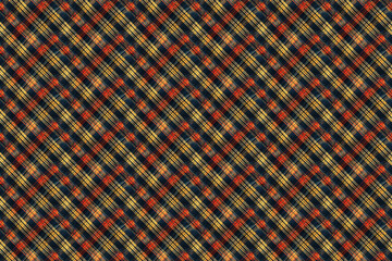 Diagonal plaid fabric pattern in red, yellow, and black