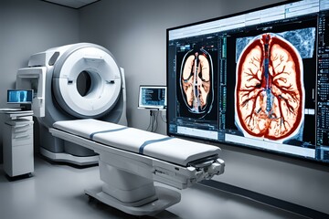 MRI CT scan machine, high-resolution imaging, cross-sectional human body images, modern medical technology, detailed precision, advanced diagnostics.