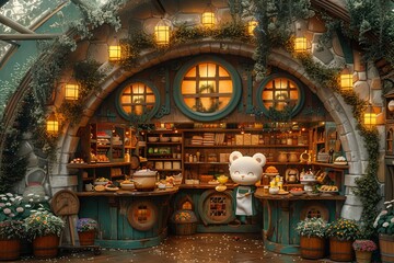 Obraz premium Quirky Animator's Whimsical Artistic Breakfast Scene