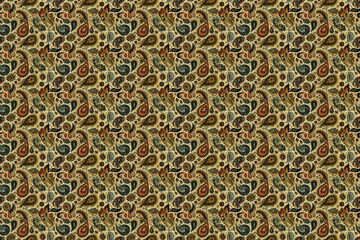 Colorful vintage paisley pattern