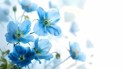 a field of blue flowers with the words blue flowers on the bottom, Generative AI illustrations.