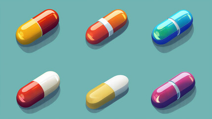 Colorful assortment of medication pills