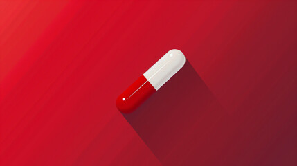 White and red pill on a gradient background