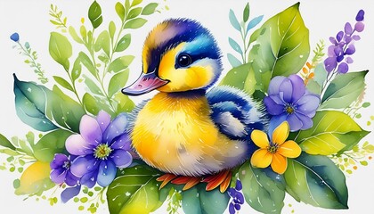 watercolor baby duck clipart for graphic resources