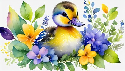 watercolor baby duck clipart for graphic resources