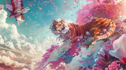  American Diversity, US economy, chromatic dreamscapes in fantasy illustrations, surrealism, 4k