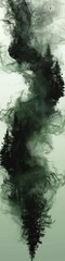 Fototapeta premium An abstract watercolor or ink type illustration with light green, gray and black colors. 