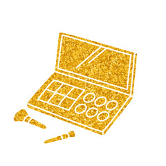 Travel make up kit drawing in gold color style