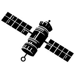 Space satellite technology silhouette