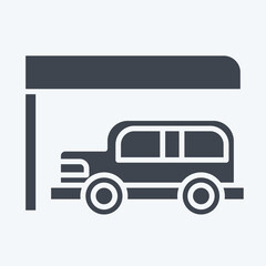 Icon Car Park. related to City symbol. glyph style. simple design illustration