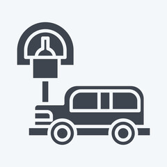Icon Parking Meter. related to City symbol. glyph style. simple design illustration