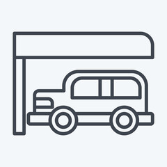 Icon Car Park. related to City symbol. line style. simple design illustration