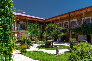 Backyard of the traditional uzbek house in Samarkand, Uzbekistan