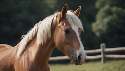 Naklejka premium closeup of a haflinger horse