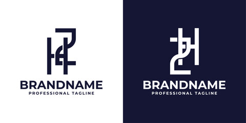 Fototapeta premium Letters HZ and ZH Monogram Logo, suitable for any business with ZH or HZ initials