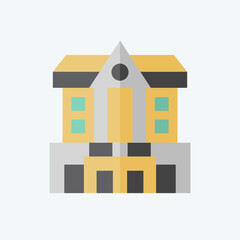 Icon Bank. related to City symbol. flat style. simple design illustration