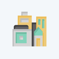 Icon Buildings. related to City symbol. flat style. simple design illustration
