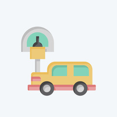 Naklejka premium Icon Parking Meter. related to City symbol. flat style. simple design illustration