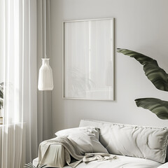 Mock Up Poster in Minimalist Living Space