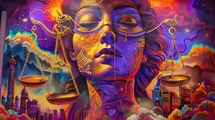  American Justice, American Heritage, fantastical illustrations alive with vibrant colors, kinetic art, High-def