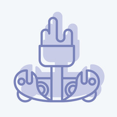Icon Fountain. related to City symbol. two tone style. simple design illustration